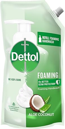 Dettol Foaming Handwash Refill - Aloe Coconut, 700ml | Rich Foam | Moisturizing Hand Wash | Soft on Hands