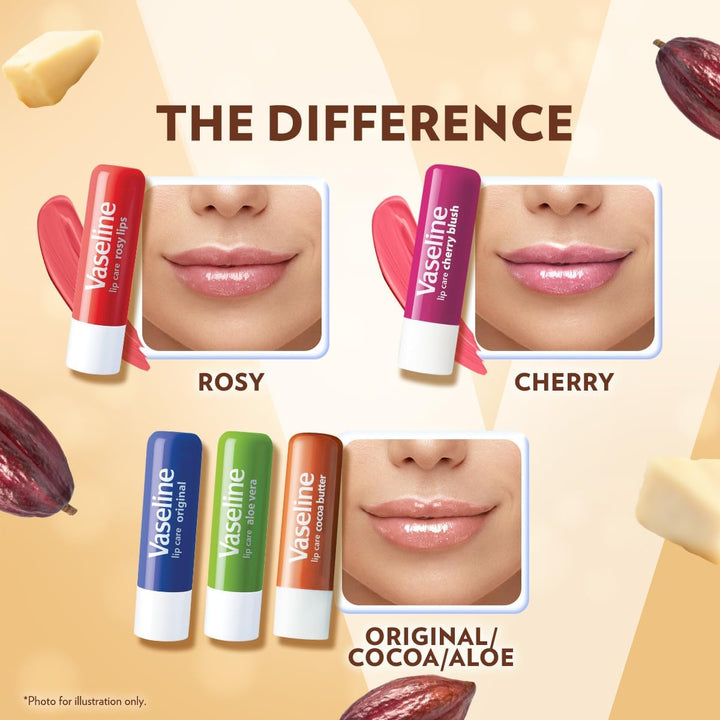 Vaseline Lip Therapy Cocoa Butter Lip Balm With Pure Jelly| Cocoa Butter & Shea Butter For Soft & Glowing Lips| Nourishes &