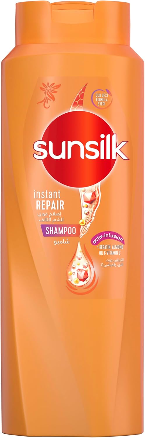 SUNSILK Shampoo Instantly Repair Damaged Hair, Almond Oil and Vitamin C, 700ml