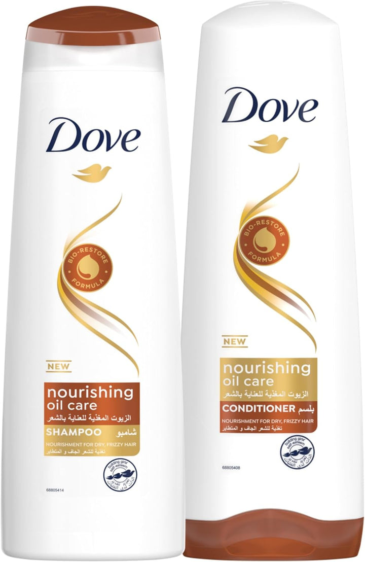 Dove Shampoo Nourishing Oil Care, nourishing care for up to 100% smoother hair, 400ml + Conditioner, 320ml