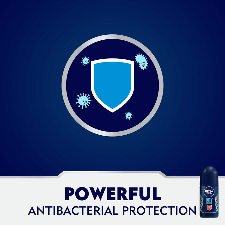 MEN Antiperspirant Roll-on for Men, 48h Protection, Dry Fresh Antibacterial, 50ml
