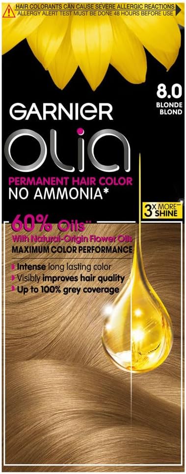 Garnier Olia, Hair Color With 60% Oils, 8.0 Blonde
