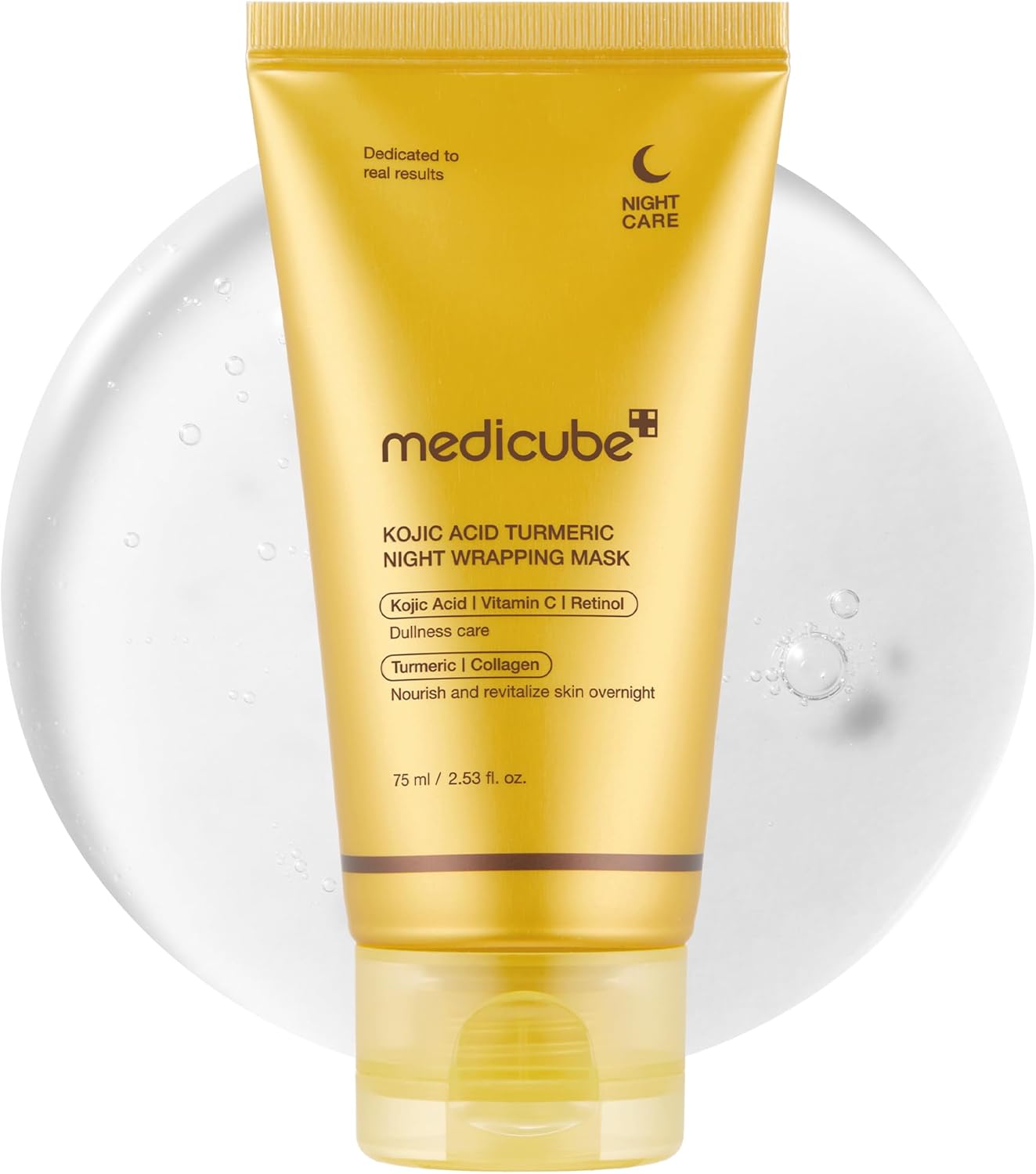 medicube Turmeric Overnight Wrapping Peel Off Mask - Nourishes dull, uneven skin with hydrolyzed collagen for glowing skin and improved elasticity. Korean skincare, 2.53 fl. oz.