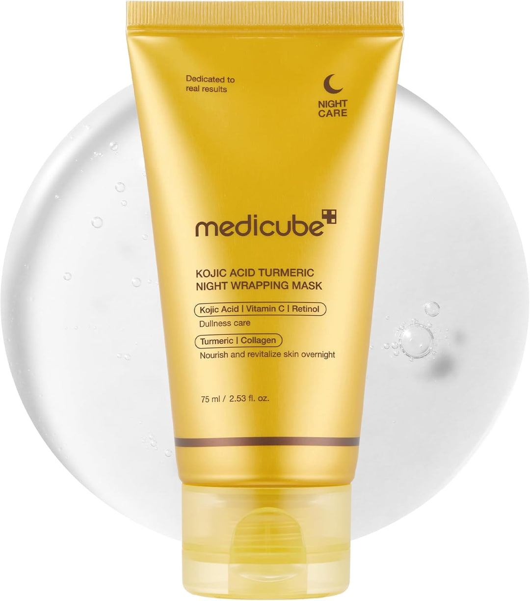 medicube Turmeric Overnight Wrapping Peel Off Mask - Nourishes dull, uneven skin with hydrolyzed collagen for glowing skin and improved elasticity. Korean skincare, 2.53 fl. oz.