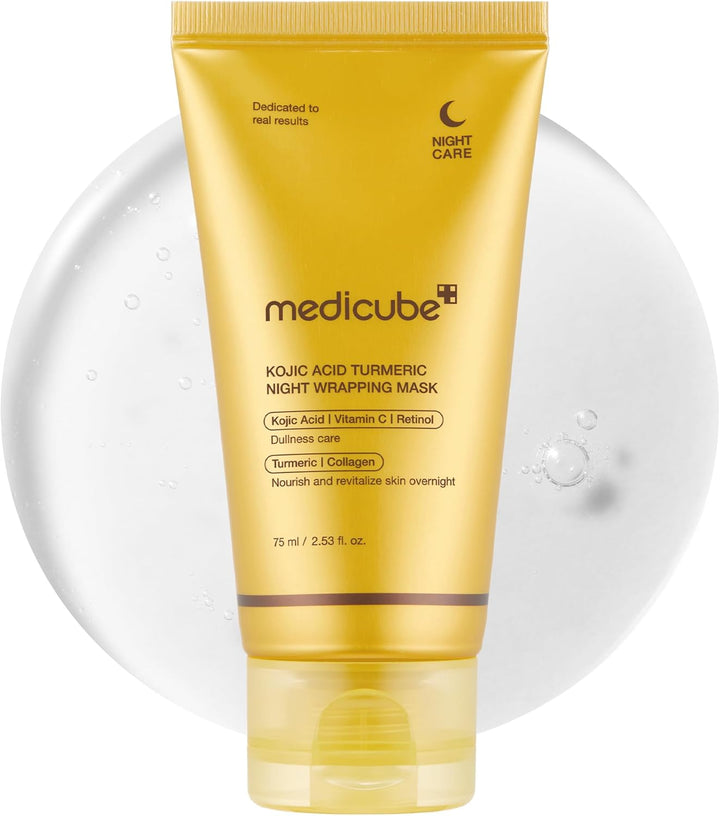 medicube Turmeric Overnight Wrapping Peel Off Mask - Nourishes dull, uneven skin with hydrolyzed collagen for glowing skin and improved elasticity. Korean skincare, 2.53 fl. oz.