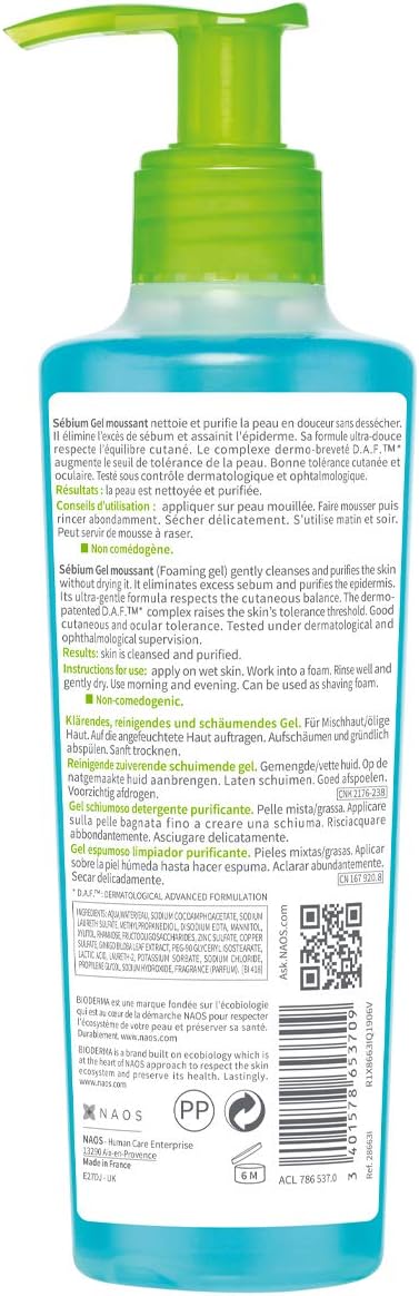 Bioderma Sebium Gel Moussant Face Wash (200ml)