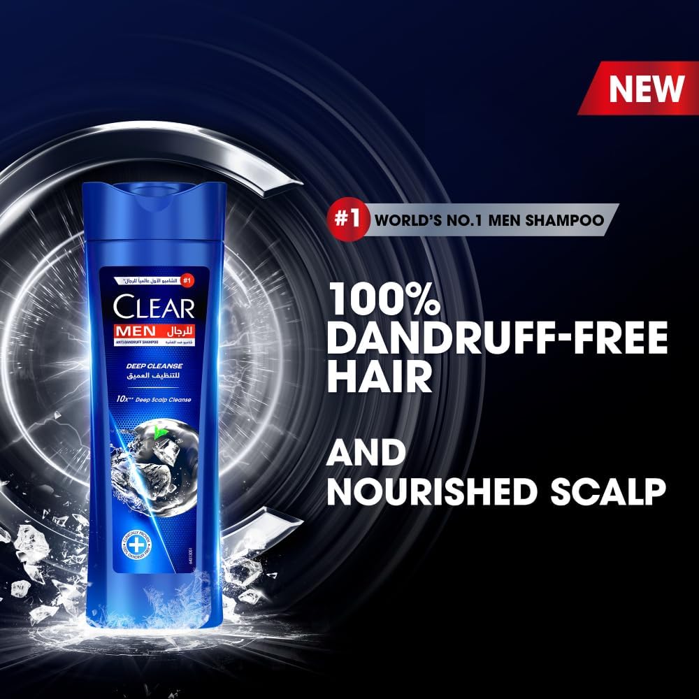 CLEAR Shampoo for men, anti dandruff shampoo, Deep Cleanse, 10x** deep scalp cleanse, 200ml