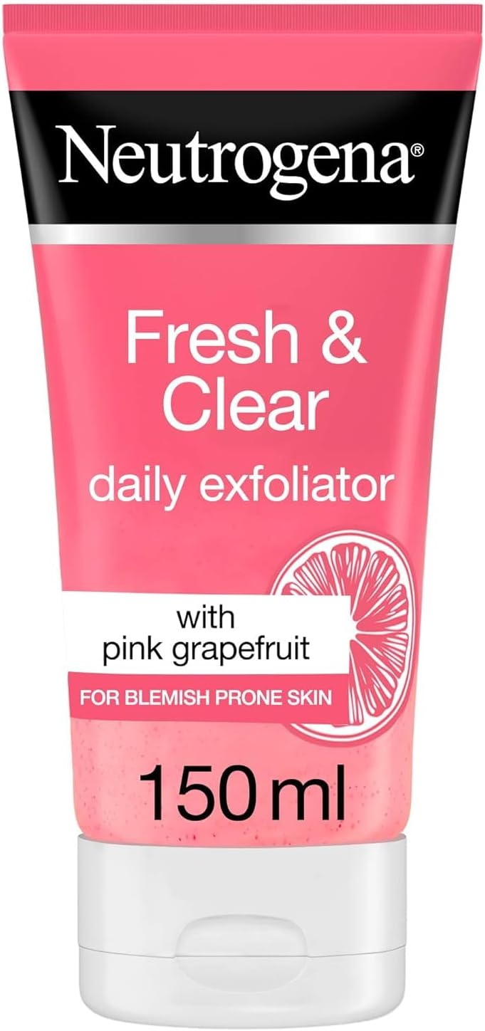 NEUtrogena, Fresh & Clear Daily Exfoliator, Pink Grapefruit and Vitamin C, Blemish Prone Skin, 150Ml