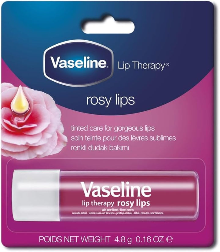 Vaseline Lip Therapy Rosy Lips Lip Balm With Pure Jelly & Light Rose Tint For Soft & Pink Lips| Nourishes & Protects Lips| Non-greasy Lip