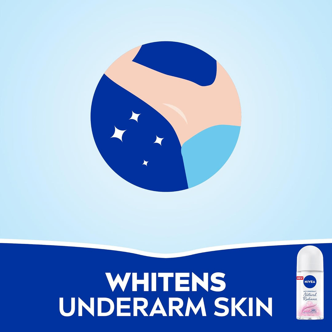 Nivea Antiperspirant Roll-on for Women, 48h Protection, Natural Radiance, 50ml