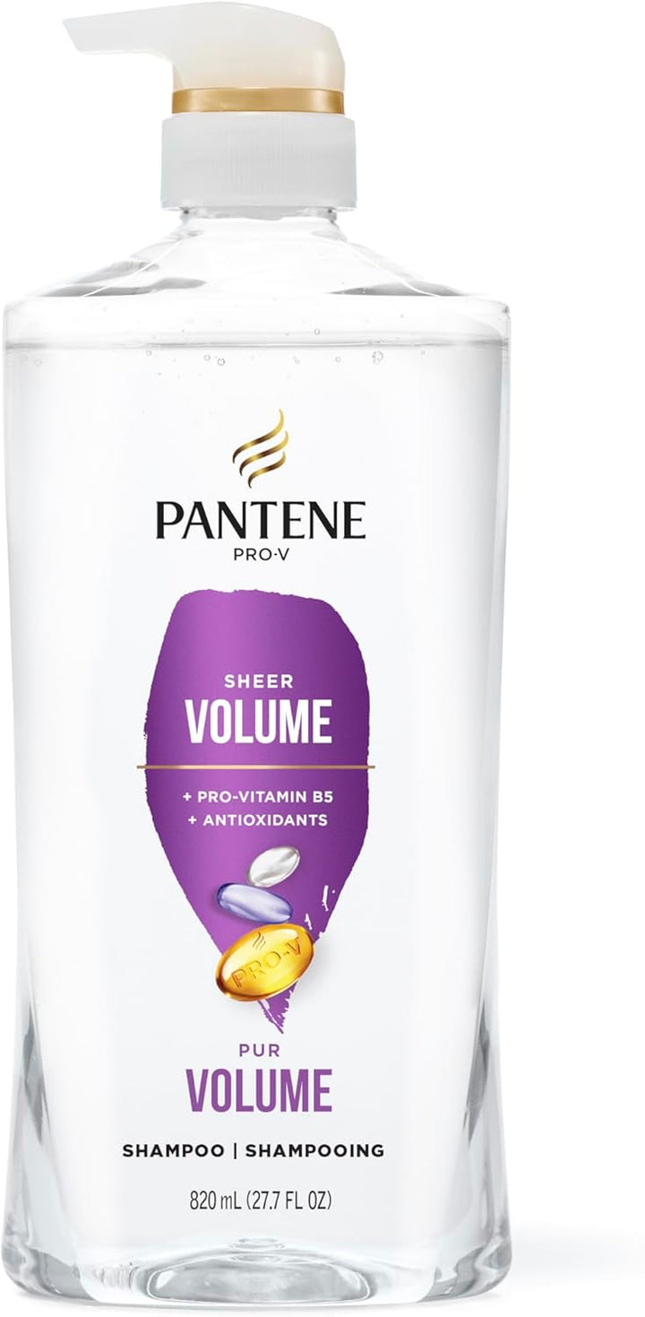 Pantene Shampoo, Sheer Volume, 27.7 Oz Each, 2-Pack + Miracle Rescue Shot (0.5 Oz)