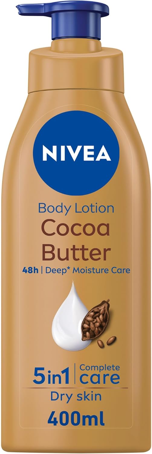 Nivea Body Lotion Moisturizing Dry Skin, Cocoa Butter Vitamin E, 400ml