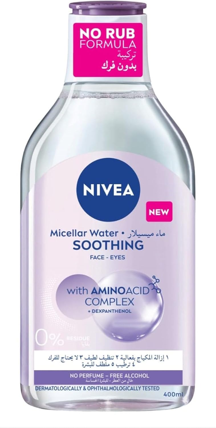 Nivea Face Micellar Water, Makeup Remover, All Skin Types, 400ml