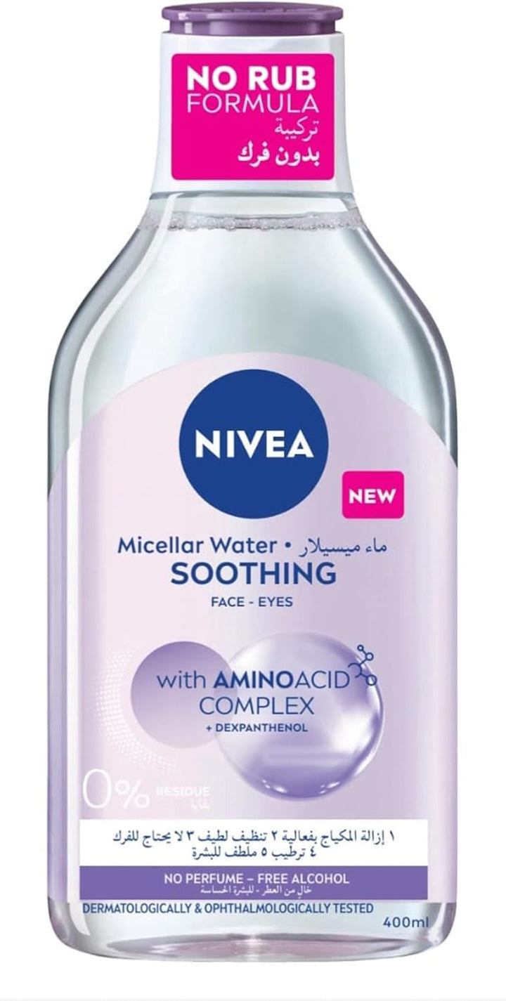 Nivea Face Micellar Water, Makeup Remover, All Skin Types, 400ml
