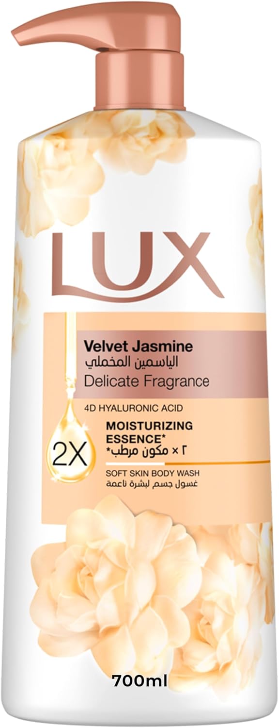 Lux Delicate Fragrance Body Wash, Velvet Jasmine, 2x Moisturizing Essence, with 4D Hyaluronic Acid 700ml