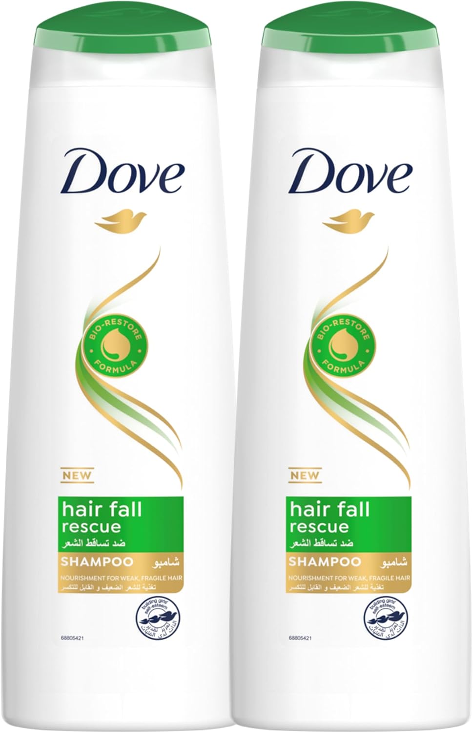 Dove Shampoo for Weak and Fragile Hair, (400ml x 2)