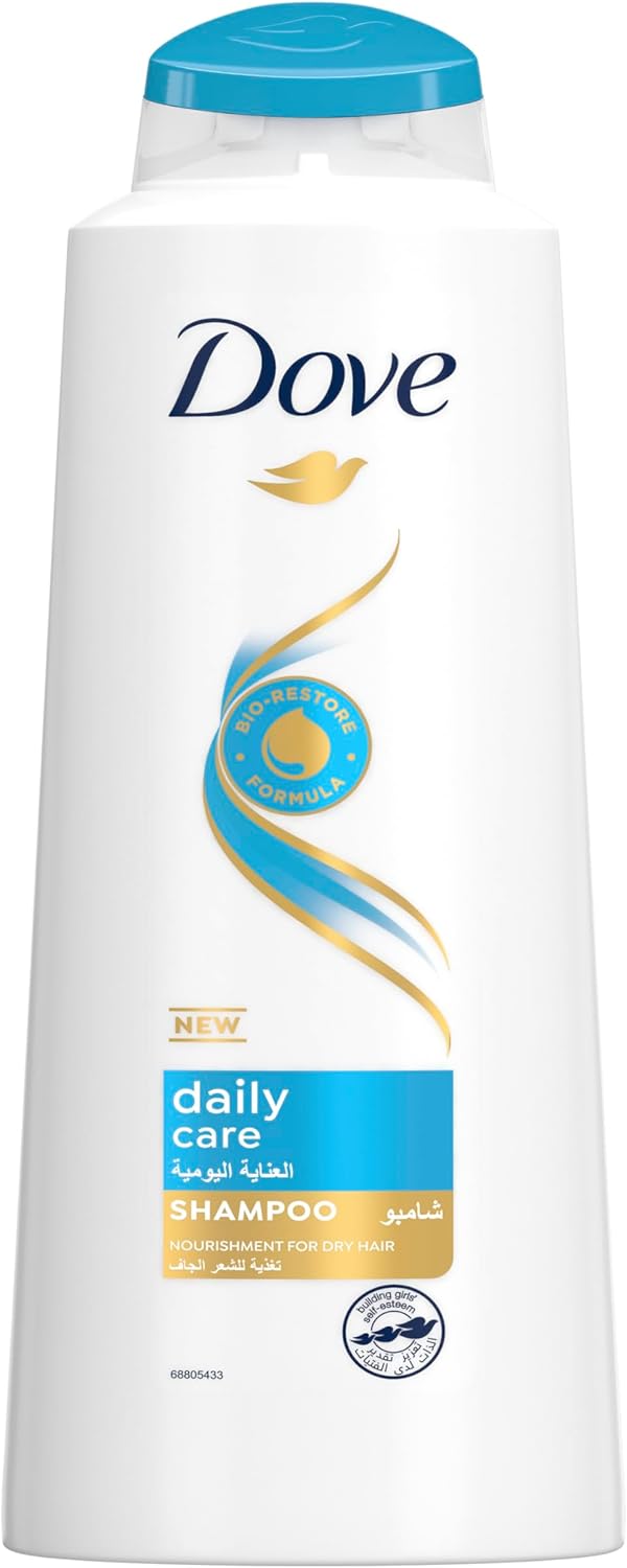 DOVE Shampoo, for dry hair, Daily nourishing care for up to 100% softer* hair, 600ml