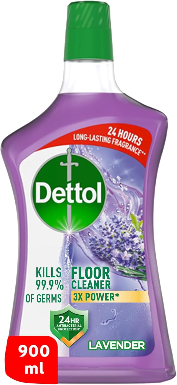 Dettol Antibacterial Power Floor Cleaner (Kills 99.9% of Germs), Can be Paired with Vacuum Cleaner for Cleaner and Shinier Floors, 900 ml