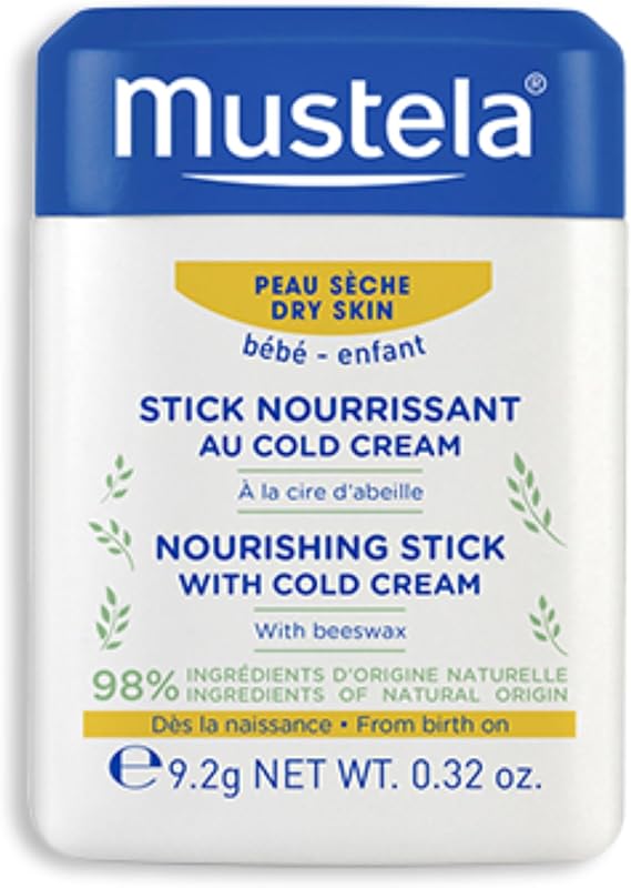 Mustela Baby Nourishing Stick - Lip & Face Moisturizer - Natural Avocado, Cold Cream & Beeswax - 9.2grams