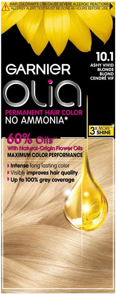 Garnier olia, hair color with 60% oils, 10.1 ashy very light
