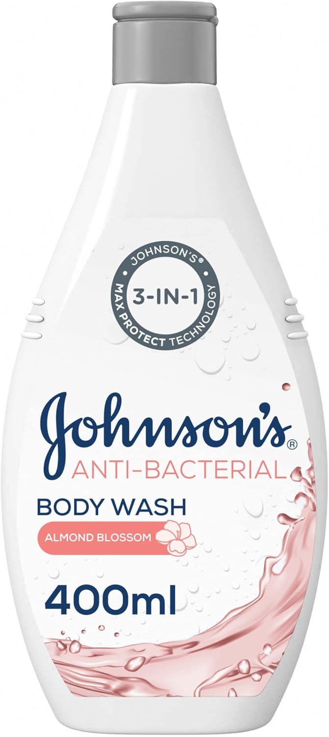 Johnson's Body Wash, Anti-Bacterial, Almond Blossom, 400Ml