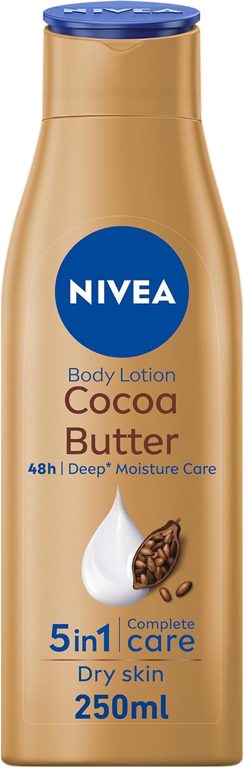Nivea Body Lotion Moisturizing Dry Skin, Cocoa Butter Vitamin E, 250ml