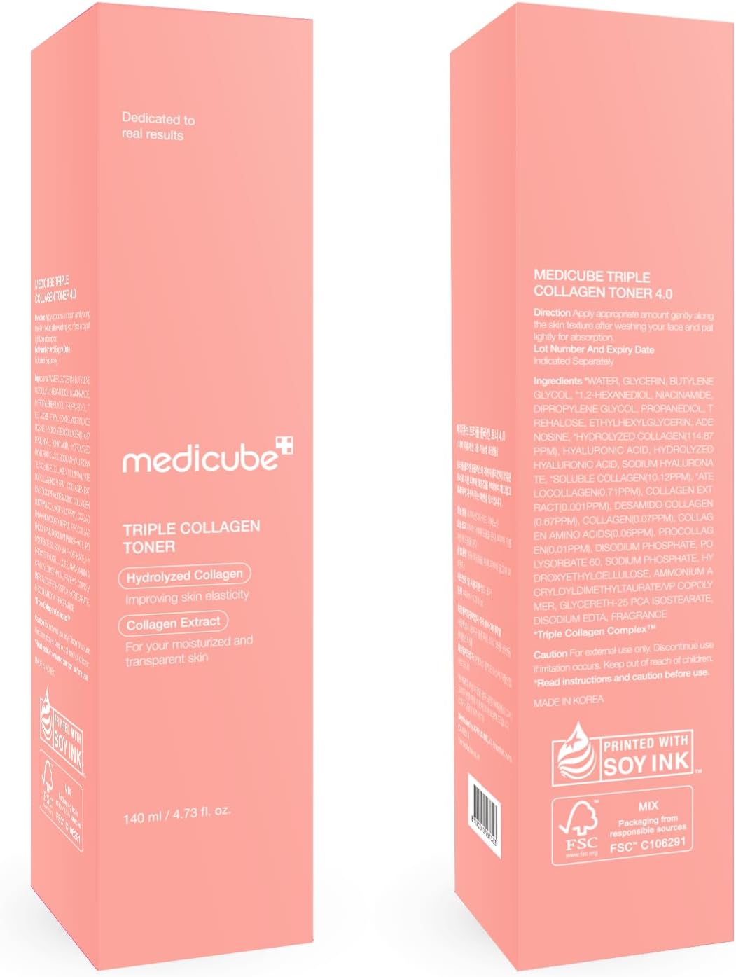 medicube Triple Collagen Toner - Hydrolyzed, Atelo, & Soluble Collagen for Deep Hydration & Plump Skin - Fast-Absorbing Formula for All-Day Suppleness, Korean Skincare (4.73 fl.oz.)