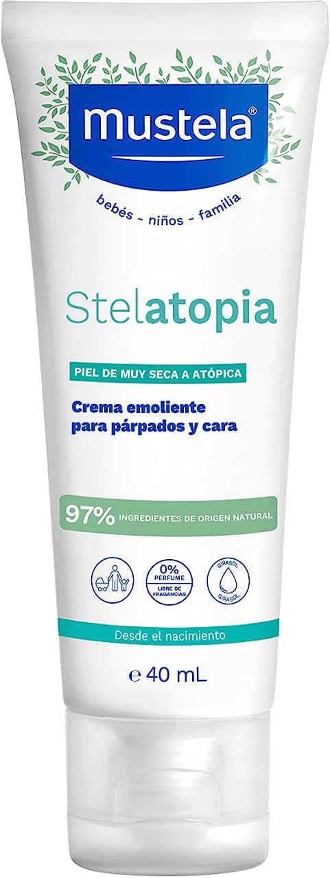 Mustela Stelatopia Eczema-Prone Skin Emollient Baby Face Cream - with Natural Avocado & Sunflower Oil - 40ml