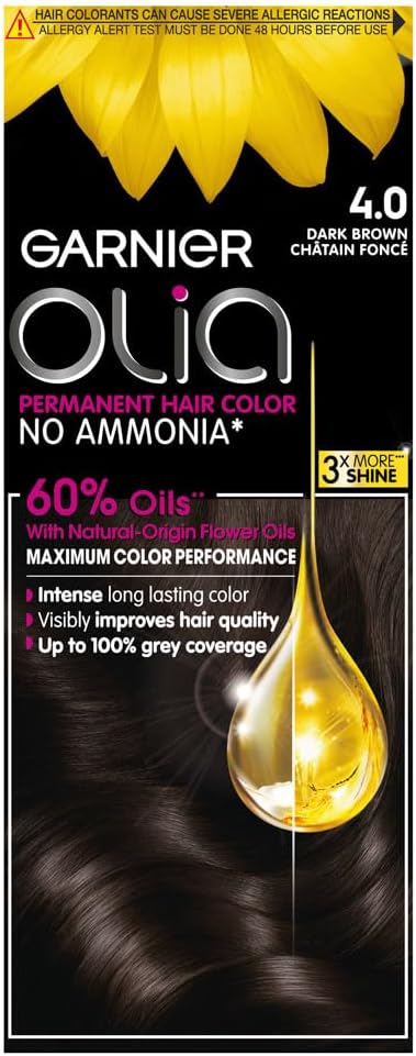 Garnier Permanent Hair Dye, 4.0 Dark Brown