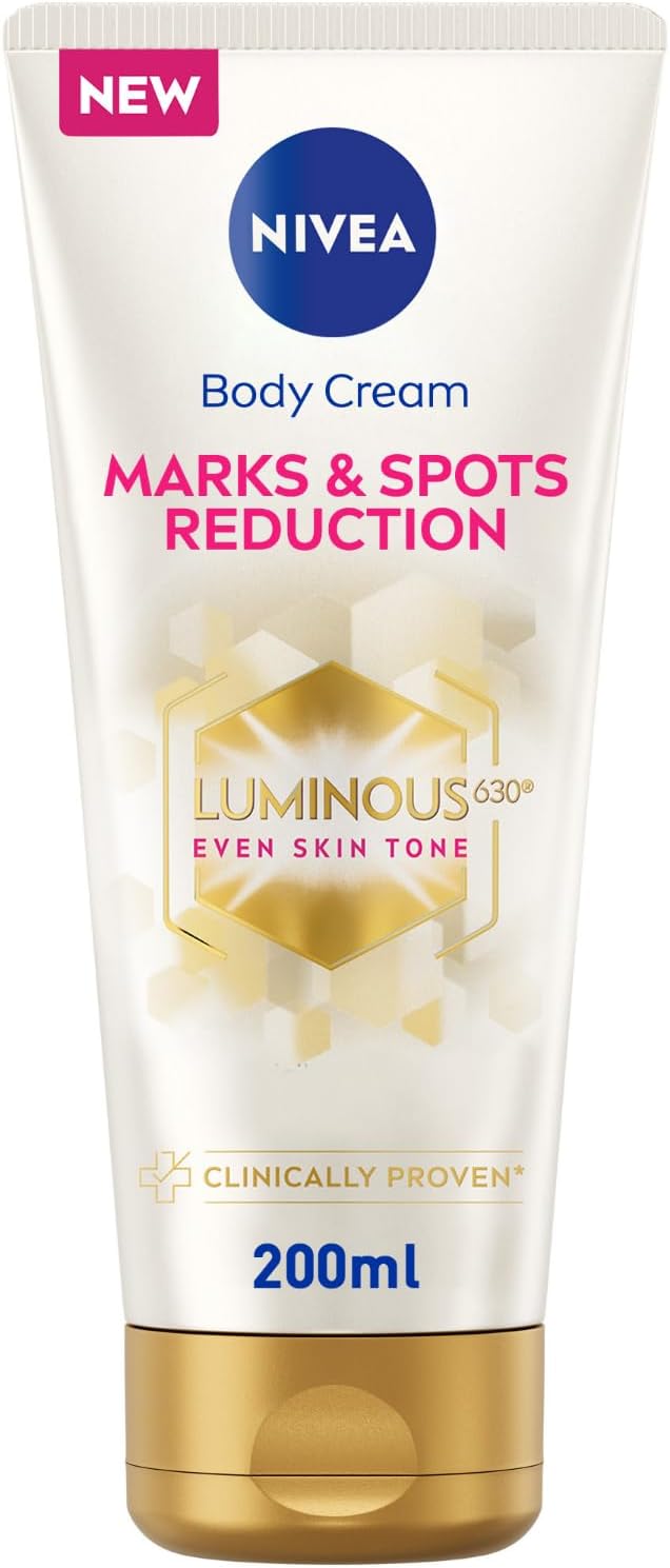 Nivea LUMINOUS 630 Marks and Spots Reduction Body Cream, Even Skin Tone, Reduced Visibility of Stretch Marks, Sun Blemishes