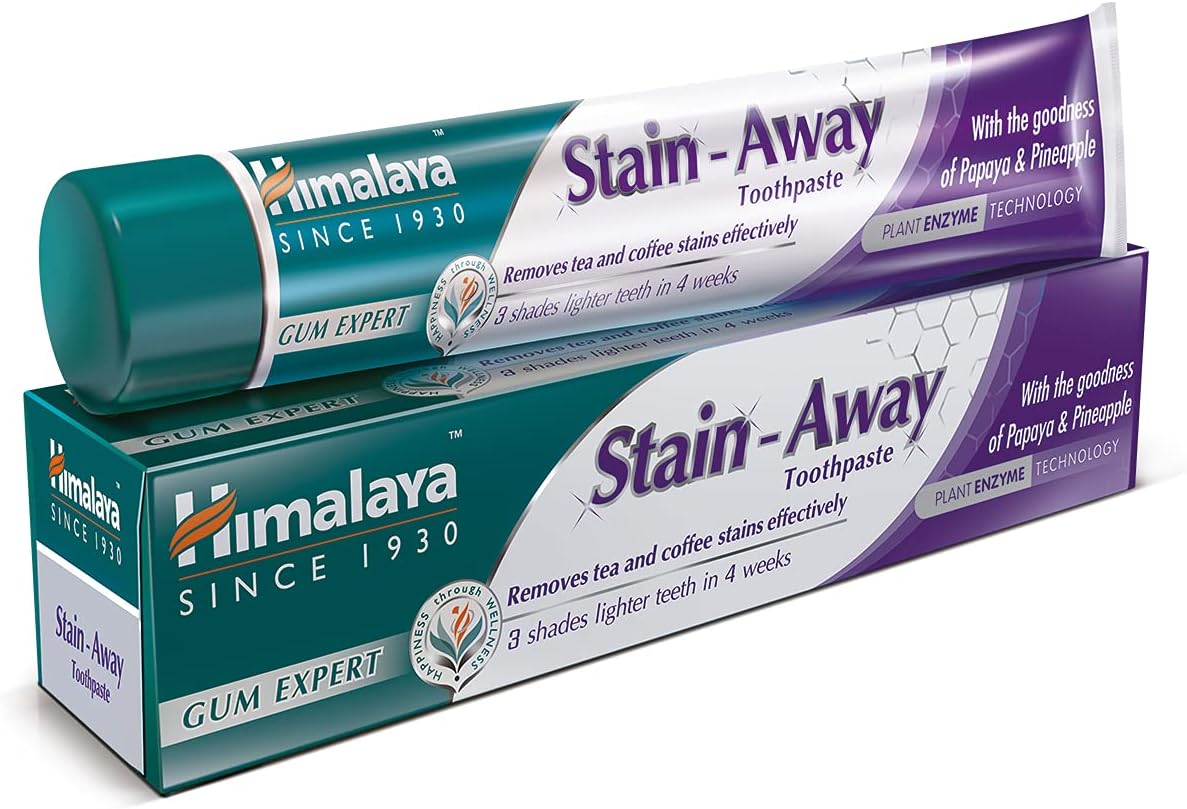 Himalaya Stain-Away Herbal Toothpaste Gently Remove Tea and Coffee Stains - 100ml
