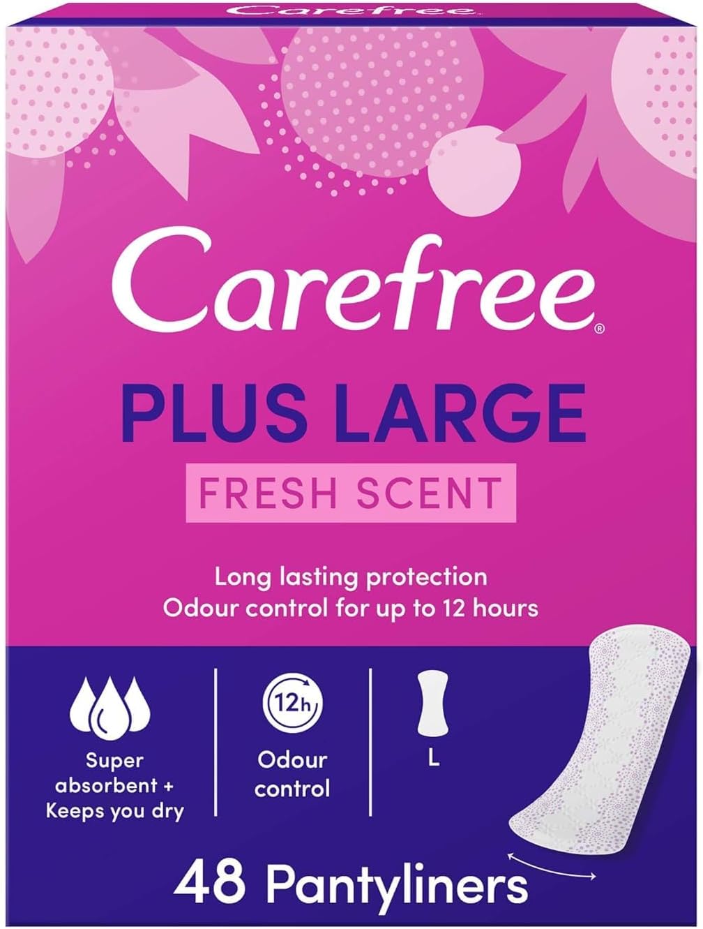 Carefree Panty Liners Plus Large Fresh Scent 48pcs