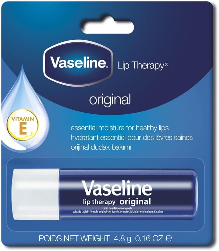 Vaseline Lip Therapy Original Lip Balm With Pure Jelly & Vitamin E For Soft & Glossy Lips| Nourishes & Protects Lips| Non-greasy Lip