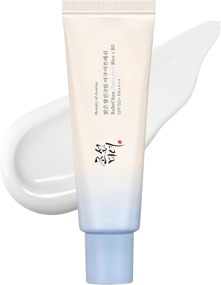 Beauty of Joseon Relief Sun Aqua-Fresh Sunscreen Rice + Panthenol SPF 50+ PA++++ Lightweight Daily UV Protector for Acne-Prone Sensitive Skin Korean skincare for Men and Women 50ml