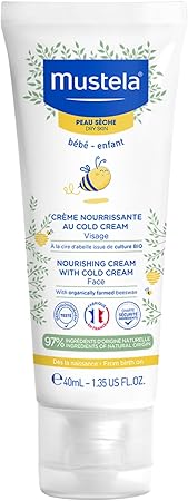 Mustela Baby Nourishing Face Cream, Moisturizer for Dry Skin - with Natural Avocado, Cold Cream & Beeswax-40ml