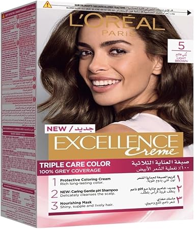 L’Oréal Paris Excellence Crème Permanent Hair Color, 5.0 Light Brown