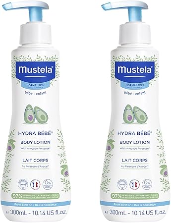 Mustela Hydra Bebe Body Lotion, Natural Avocado, Jojoba & Sunflower Oil 2-Pack