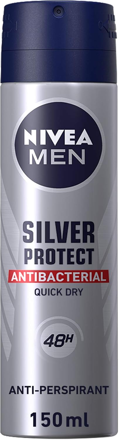 Nivea MEN Antiperspirant Spray for Men, Silver Protect 2x150ml