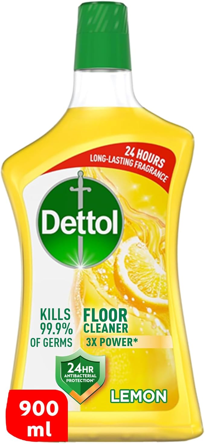 Dettol Antibacterial Power Floor Cleaner (Kills 99.9% of Germs), Can be Paired with Vacuum Cleaner for Cleaner and Shinier Floors, 900 ml