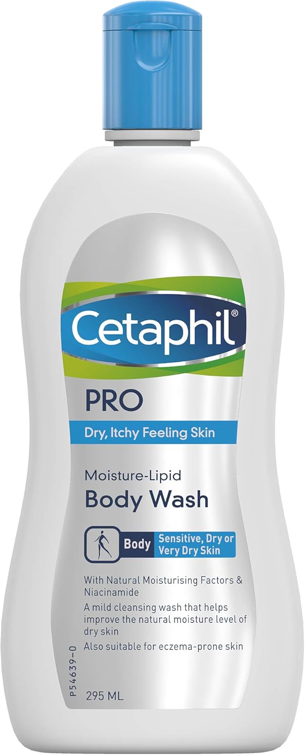 CetaPhil PRO Body Wash, 295ml, For Itch Prone & Eczema Prone Skin, With Niacinamide & Shea Butter, Vegan Friendly
