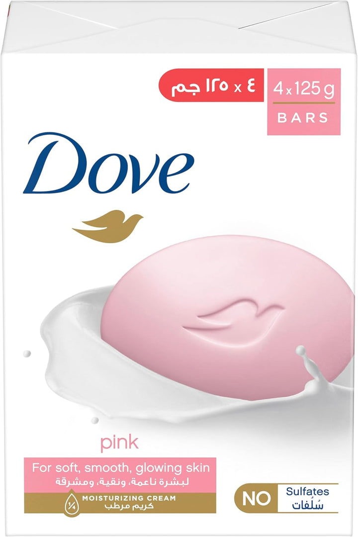 DOVE Beauty Cream Soap Bar, Pink, 125g, Pack of 4