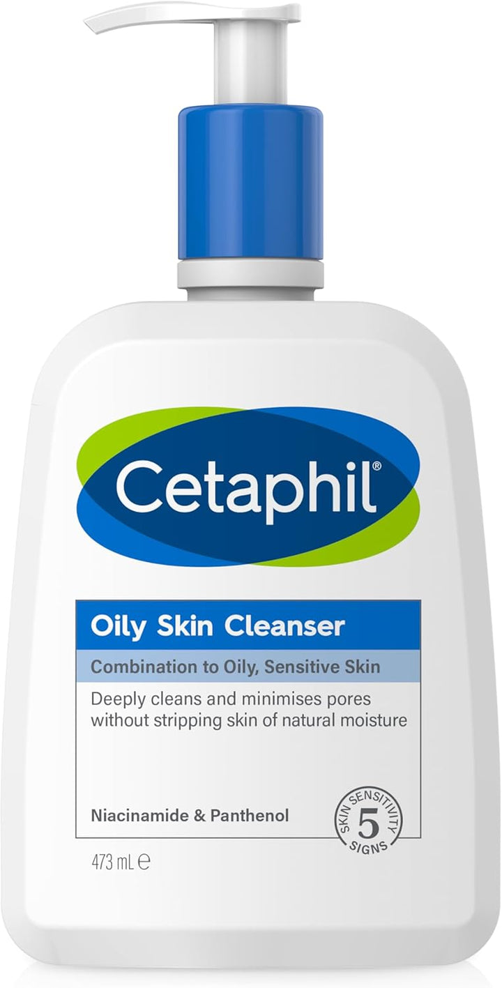 CetaPhil Oily Skin Cleanser 473ml, Foaming, Soap Free Gel Formula For Oily Combination Skin, Removes Excess Oil And Dirt With Niacinamide, Vegan