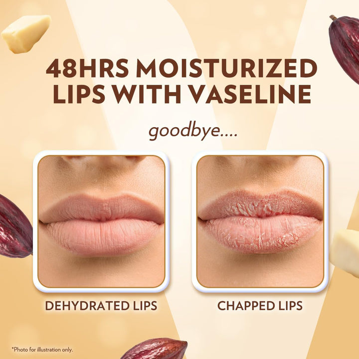 Vaseline Lip Therapy Cocoa Butter Lip Balm With Pure Jelly| Cocoa Butter & Shea Butter For Soft & Glowing Lips| Nourishes &