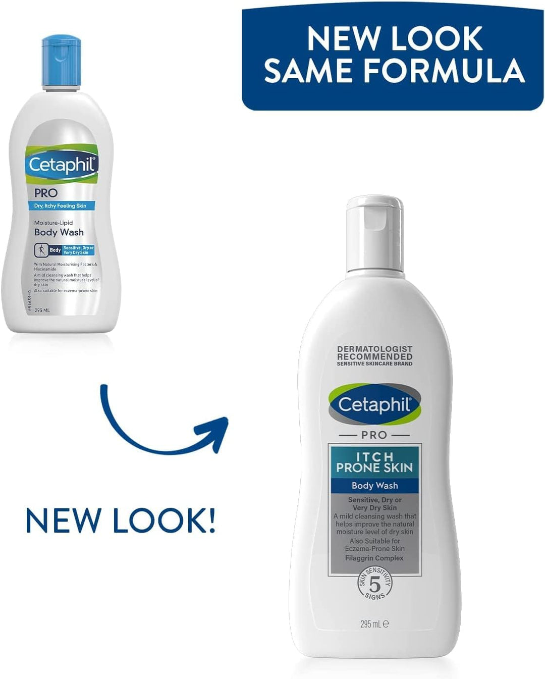 CetaPhil PRO Body Wash, 295ml, For Itch Prone & Eczema Prone Skin, With Niacinamide & Shea Butter, Vegan Friendly