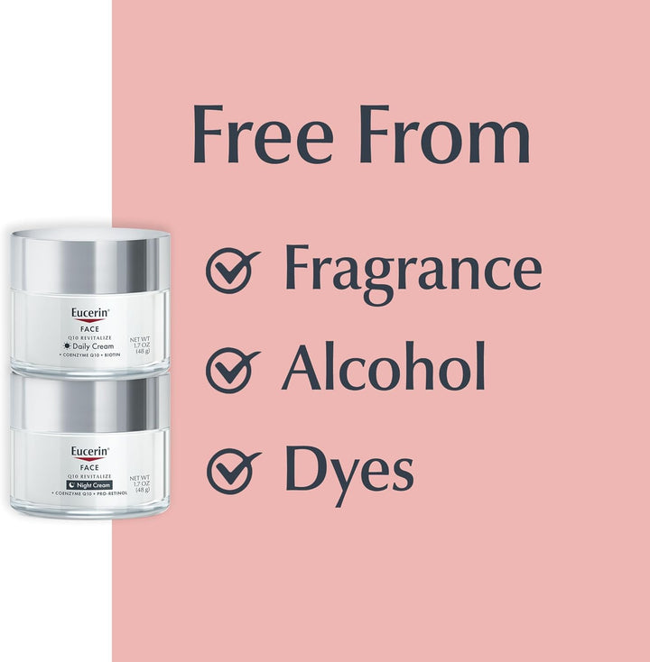 Eucerin Q10 Anti Wrinkle Face Cream Bundle, Day Cream and Night Cream For Face, 1.7 Ounce (Pack of 2)