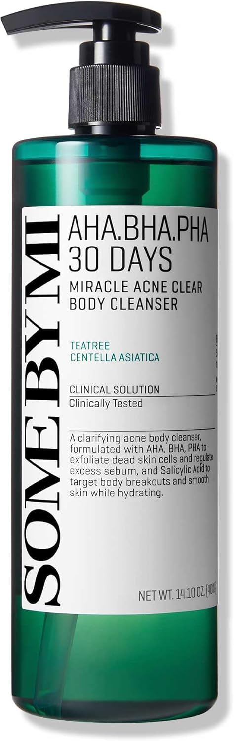 Some By Mi Aha Bha Pha 30 Days Miracle Acne Clear Body Cleanser | 400ml | Daily Body Wash For Acne Prone Skin | Mild Exfoliating Effect, Deep Cleanses Sebum & Dead Cells