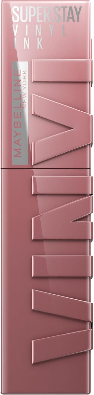Maybelline New York Super Stay Vinyl Ink Nudes Longwear Transfer Proof Gloss Lipstick, Awestruck