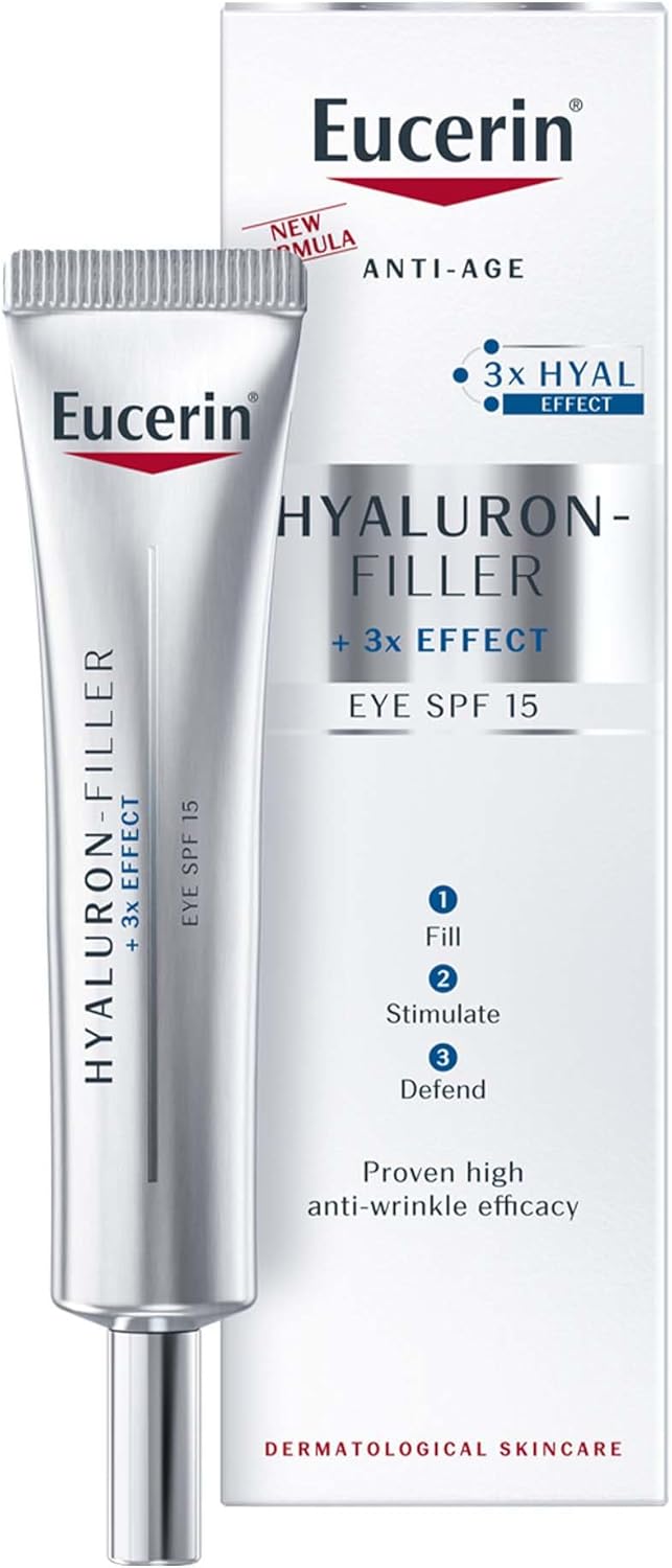 Eucerin Hyaluron Filler Anti-Aging Eye Cream with Hyaluronic Acid, Reduces Eye Wrinkles, 15ml