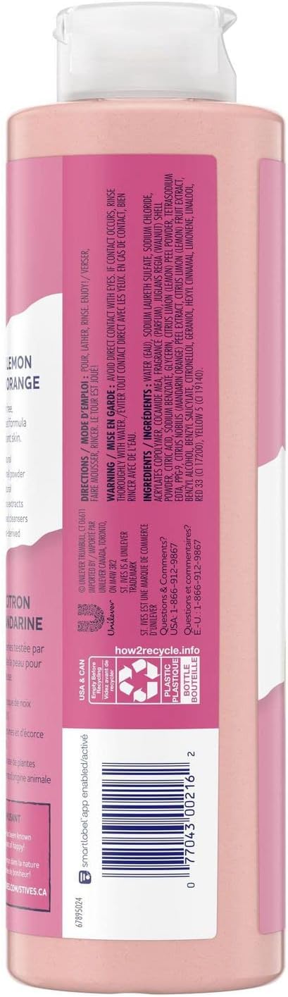 St Ives Exfoliating Body Wash Pink Lemon & Mandarin Orange 650ml 22 fl oz