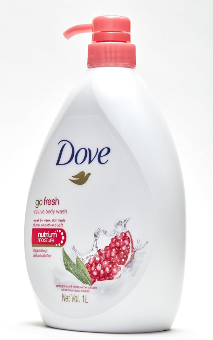 Dove Go Fresh Revive Body Wash, Pomegranate and Lemon Verbena Scent, 33.8 Ounce (1 Liter) International Version